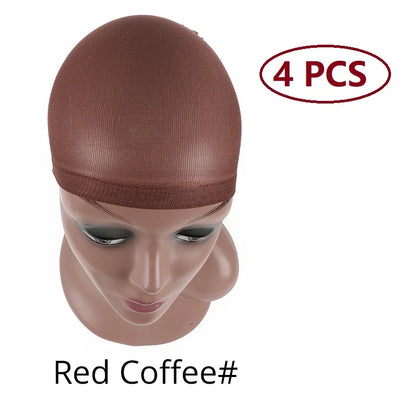 Nunify Nude Stocking Wig Cap Mesh Net Bald Cap For Install Wigs 2Pcs/Pack Free Size Strechy Stocking Cap Breathable Hairnet