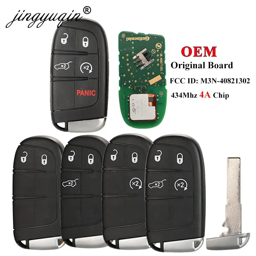 jingyuqin Aftermarket Smart Remote Key 433mhz 4A Keyless for Jeep Renegade Compass C-CUV Trailhawk SIP22 M3N-40821302 68250335AB