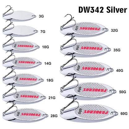 1Pcs Metal Spoon Fishing Lures 3g-60g Spinner Jig Hard Bait Wobblers Crankbait Artificial VIB Sequins with Hooks Carp Fishing