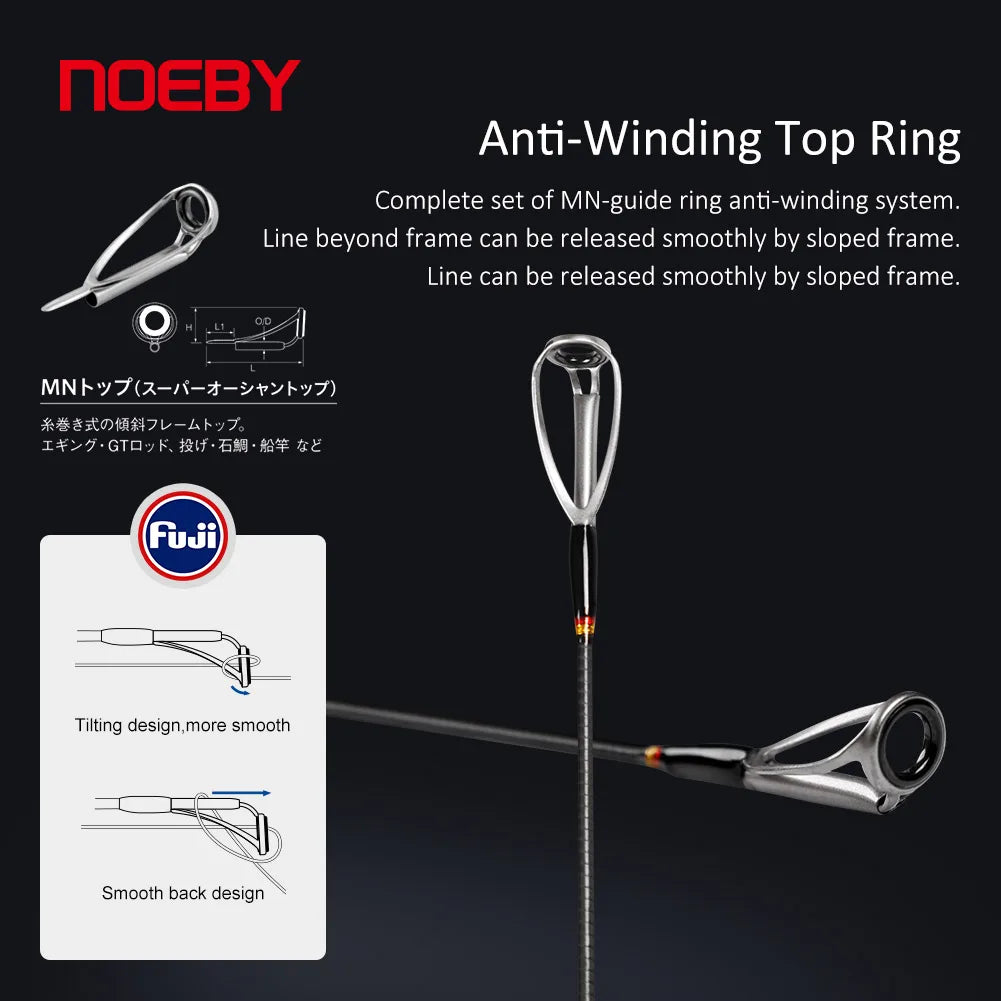 NOEBY Shore Jigging Fishing Rod 2.49m 2.75m 2.9m Fuji Guide Reel Seats Inshore Jigging Spinning Rod Saltwater Fishing Rod