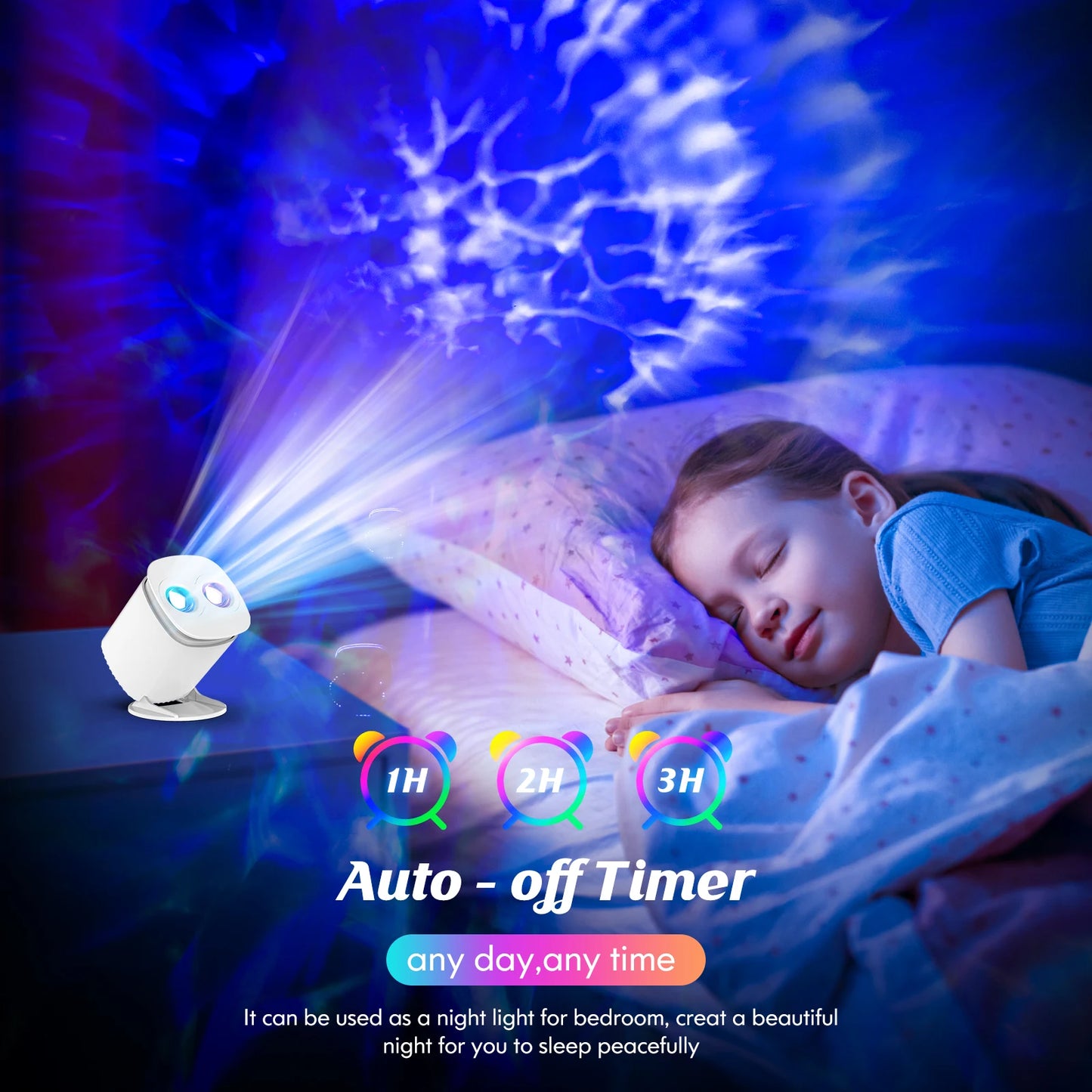 Indoor Smart Lights ABS Nebula Night Lights Projector Lamp With Remote Control for Bedroom