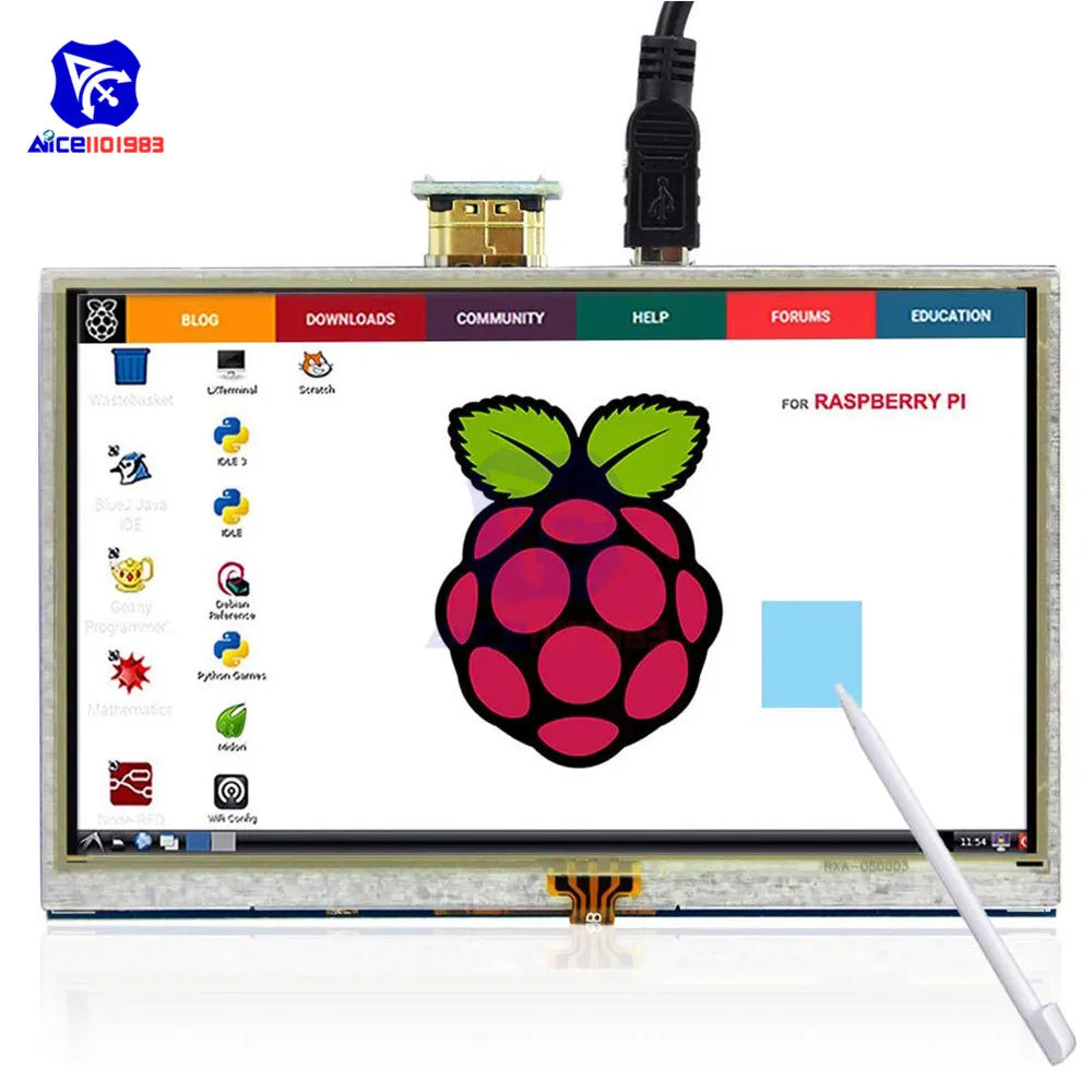 5 Inch Touch Screen ILI9486L 800x480 TFT LCD Display For Interface with Pen for Raspberry Pi 4B 3B+ 3B 2B+