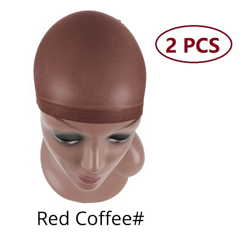 Nunify Nude Stocking Wig Cap Mesh Net Bald Cap For Install Wigs 2Pcs/Pack Free Size Strechy Stocking Cap Breathable Hairnet