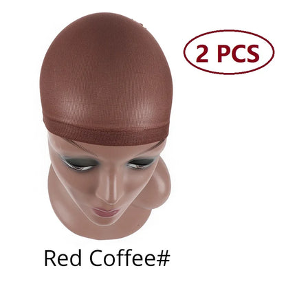 Nunify Nude Stocking Wig Cap Mesh Net Bald Cap For Install Wigs 2Pcs/Pack Free Size Strechy Stocking Cap Breathable Hairnet