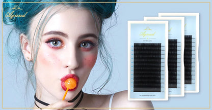 AGUUD Matte Black Individual Eyelash Extension Professional Volume Korean PBT Cashmere Lash Extension Tray Classic Lashes Cilios