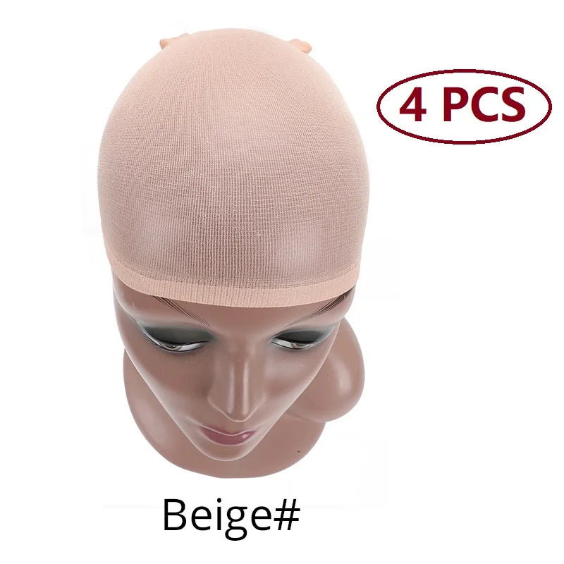 Nunify Nude Stocking Wig Cap Mesh Net Bald Cap For Install Wigs 2Pcs/Pack Free Size Strechy Stocking Cap Breathable Hairnet