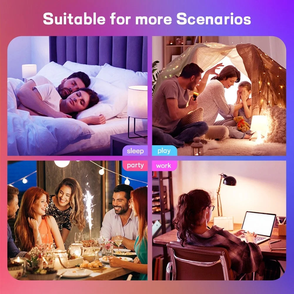 110V  220V RGBW CCT Led Light  E27 Dimming Control Surplife Tuya APP Wifi Smart LED Lighting Bulb