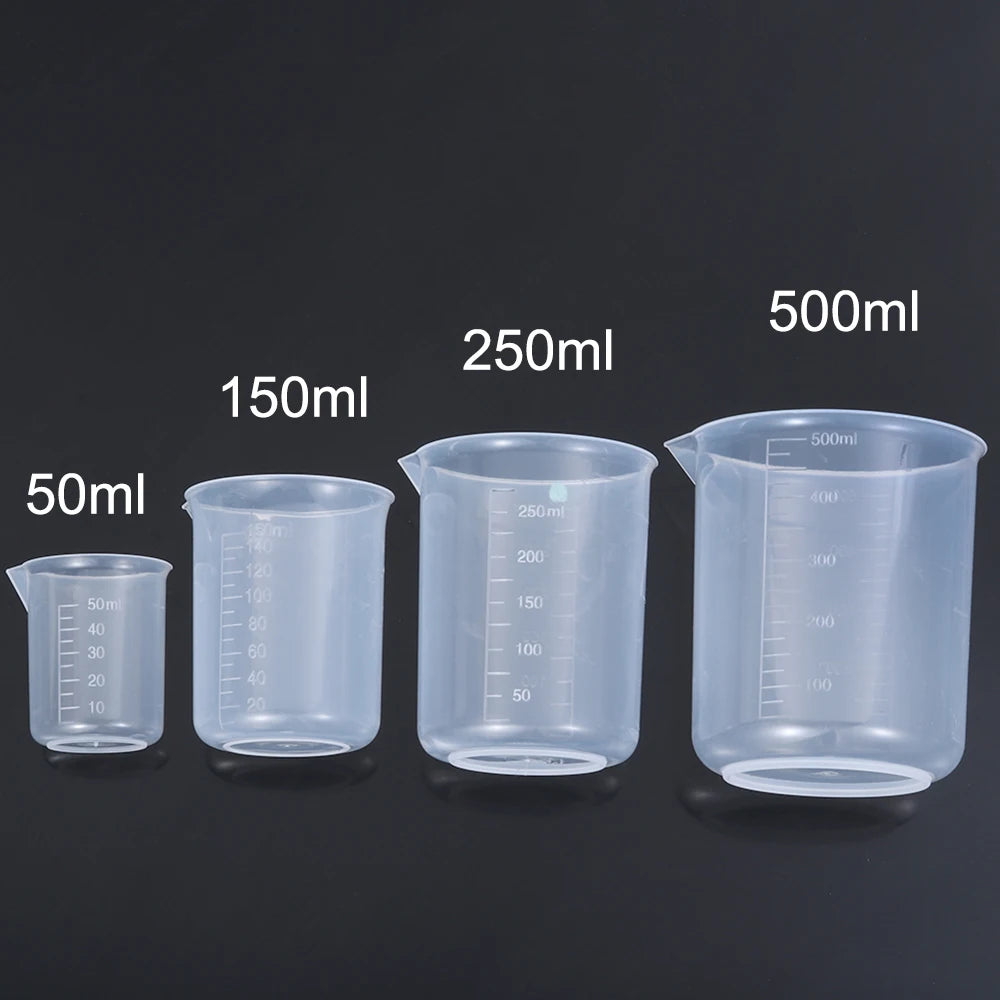 Measuring Cup Transparent Plastic Laboratory Beaker Graduated Liquid Jug Cup Kitchen Baking Cooking Measurement Scale Container