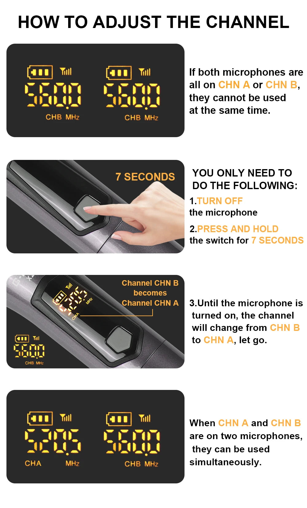 Wireless Microphone G-MARK X220U UHF Karaoke Mic With Rechargeable Lithium Battery Receiver Work 5 Hours For Speakers