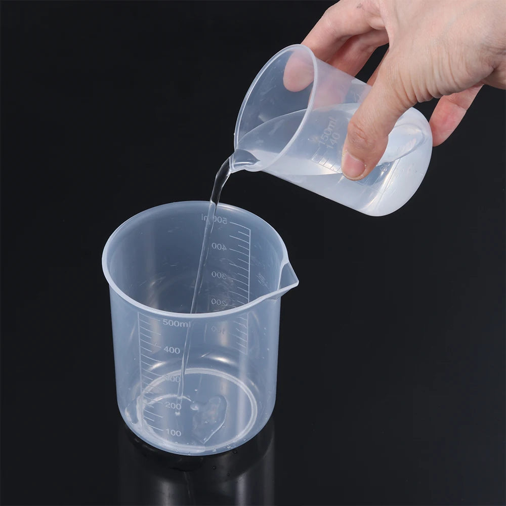 Measuring Cup Transparent Plastic Laboratory Beaker Graduated Liquid Jug Cup Kitchen Baking Cooking Measurement Scale Container