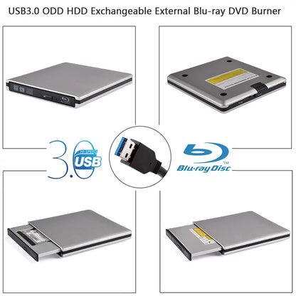 External USB3.0 Bluray Burner Writer Optical BD-RE Recorder 3D BD-ROM Blu-Ray Reader Bluray Play DVD Recorder for Laptop/Desktop