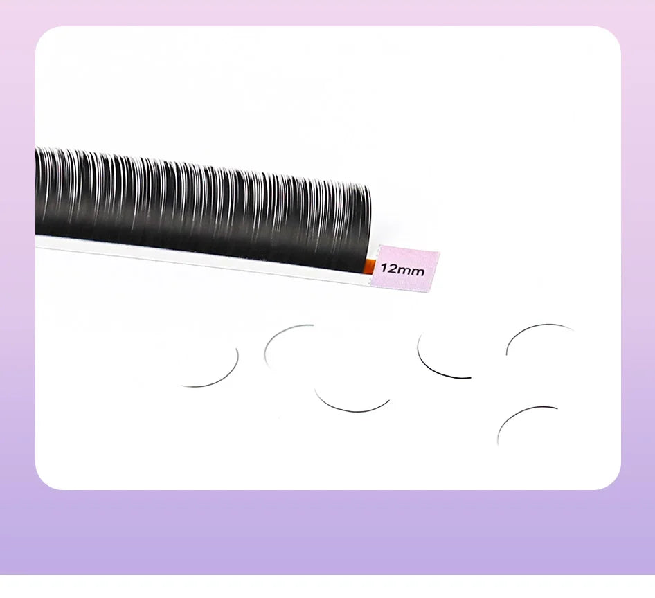 AGUUD Matte Dark Black Ellipse Flat Lashes 0.15 0.20 B C CC D DD Double Split Tip Individual Flat False Eyelashes Makeup Cilia