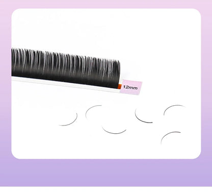 AGUUD Matte Dark Black Ellipse Flat Lashes 0.15 0.20 B C CC D DD Double Split Tip Individual Flat False Eyelashes Makeup Cilia