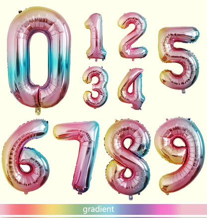 16 32 Inch Foil Birthday Balloons Number Ballon Figures Wedding Happy Birthday Party Decorations Kid Baloons Birthday