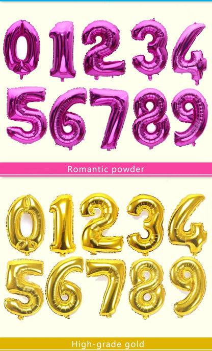 16 32 Inch Foil Birthday Balloons Number Ballon Figures Wedding Happy Birthday Party Decorations Kid Baloons Birthday