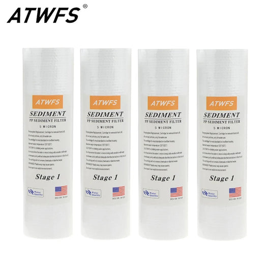 ATWFS Water Purifier Filter 5 Micron 4 x 10" ppf Filter Sediment Water Filter Cartridge (4 pcs) Aquarium pre-filters
