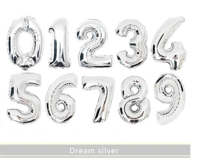 16 32 Inch Foil Birthday Balloons Number Ballon Figures Wedding Happy Birthday Party Decorations Kid Baloons Birthday