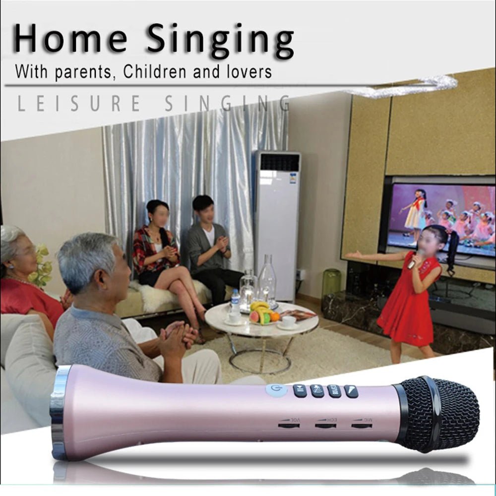 XIAOKOA L-698 15W Wireless Karaoke Microphone Bluetooth Speaker 4000mah 2in1 Handheld Sing&Recording KTV Player for iOS/Android