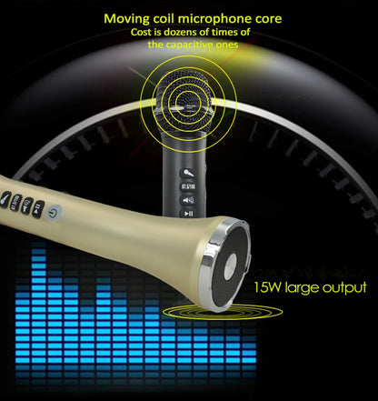 XIAOKOA L-698 15W Wireless Karaoke Microphone Bluetooth Speaker 4000mah 2in1 Handheld Sing&Recording KTV Player for iOS/Android