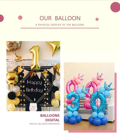 16 32 Inch Foil Birthday Balloons Number Ballon Figures Wedding Happy Birthday Party Decorations Kid Baloons Birthday