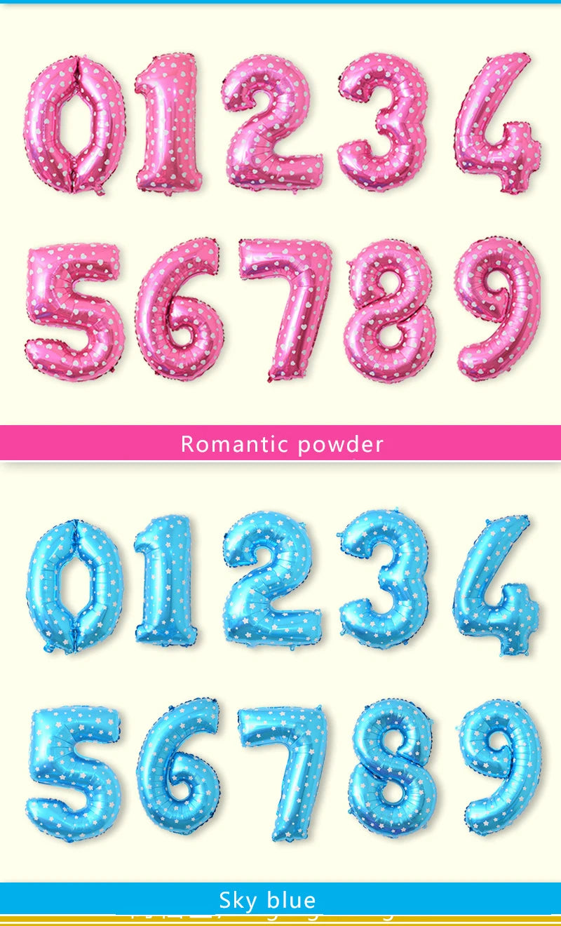16 32 Inch Foil Birthday Balloons Number Ballon Figures Wedding Happy Birthday Party Decorations Kid Baloons Birthday