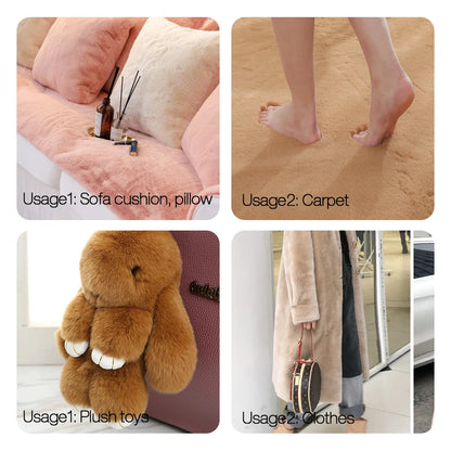 1Pcs 50/80/160cm Faux Rabbit Fur Fabric 100% Polyester 10mm Pile Super Soft Plush Fabric For Handmade Stuffed Toys Sewing Fabric