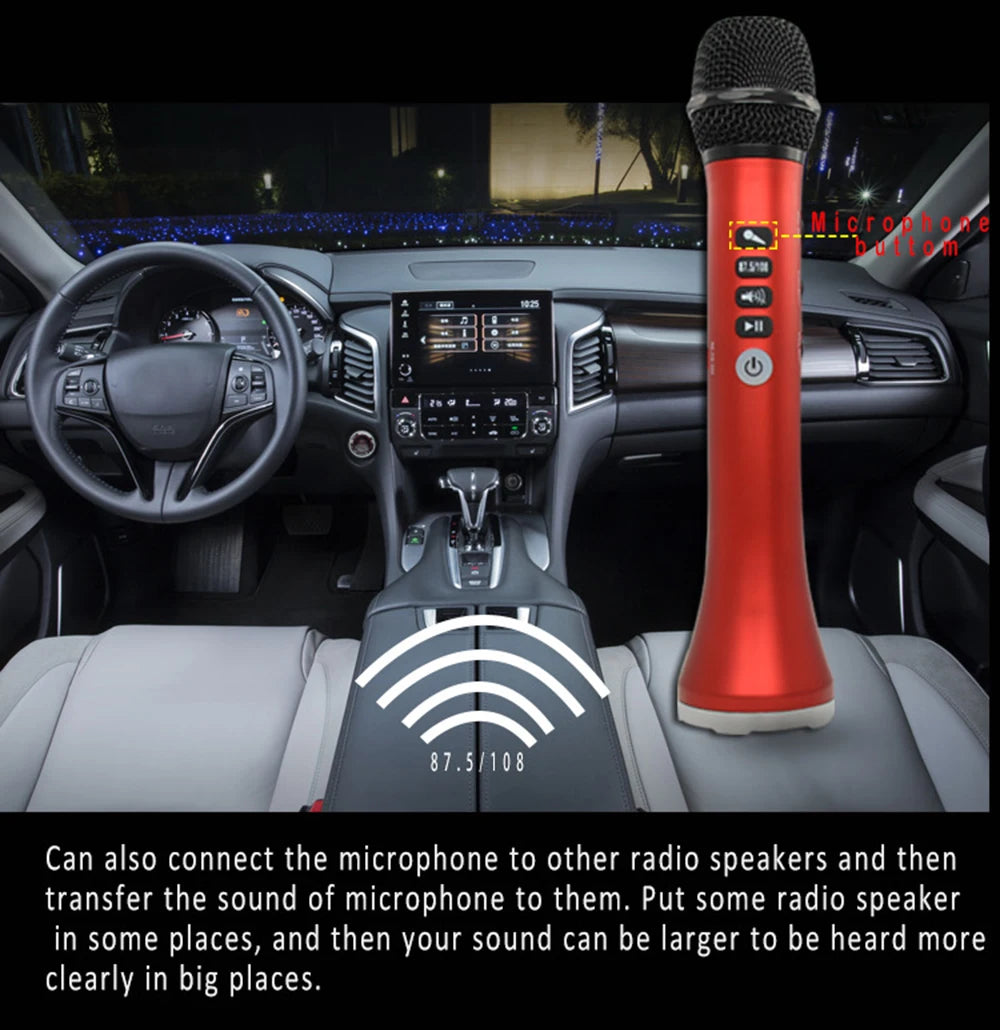 XIAOKOA L-698 15W Wireless Karaoke Microphone Bluetooth Speaker 4000mah 2in1 Handheld Sing&Recording KTV Player for iOS/Android