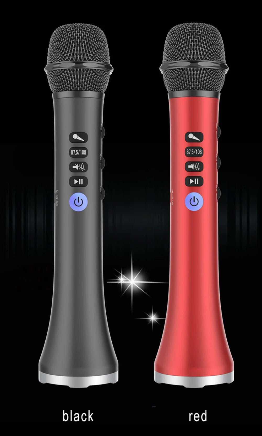 XIAOKOA L-698 15W Wireless Karaoke Microphone Bluetooth Speaker 4000mah 2in1 Handheld Sing&Recording KTV Player for iOS/Android