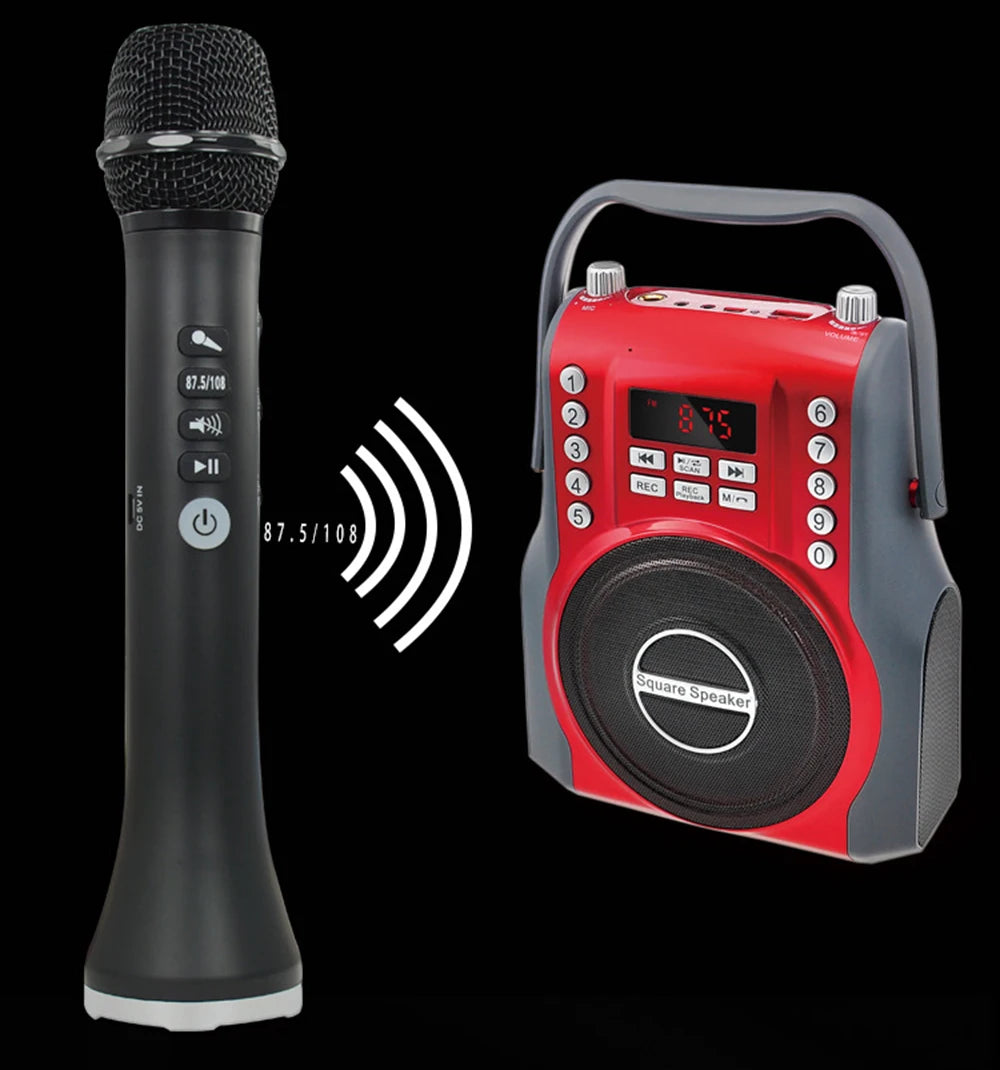 XIAOKOA L-698 15W Wireless Karaoke Microphone Bluetooth Speaker 4000mah 2in1 Handheld Sing&Recording KTV Player for iOS/Android