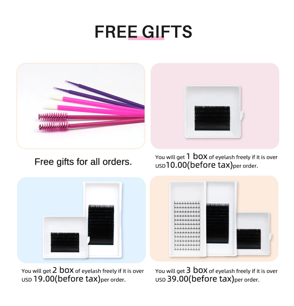 AGUUD Matte Black Individual Eyelash Extension Professional Volume Korean PBT Cashmere Lash Extension Tray Classic Lashes Cilios
