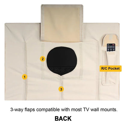 Outdoor Tv Protective Cover Weatherproof With Bottom Cover, Suitable For 30-32 Inch Tv, With Remote Control Pocket