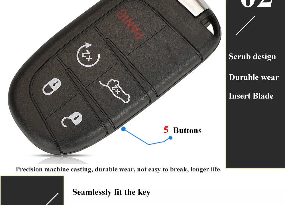 jingyuqin Aftermarket Smart Remote Key 433mhz 4A Keyless for Jeep Renegade Compass C-CUV Trailhawk SIP22 M3N-40821302 68250335AB