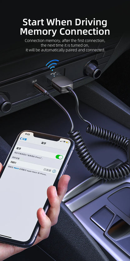 Essager Bluetooth-compatible Car Audio Cable Transmitter Wireless Receiver Car AUX 3.5mm Jack Adapter Cable Speaker Transmitter