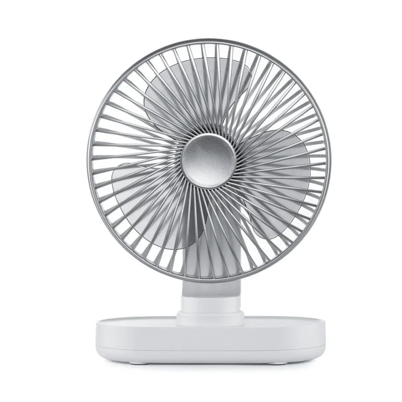 Electric USB Auto Rotation Desktop Fan 3600mAh Rechargeable Air Cooling Conditioner 4 Speed Wind Silent Portable for Home Office