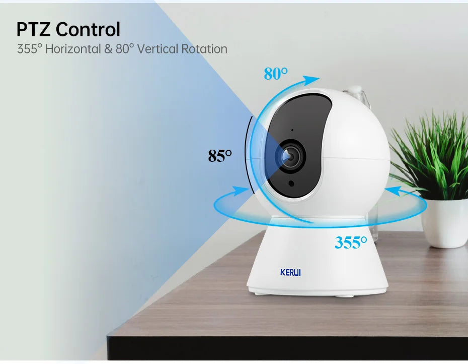 KERUI Mini Indoor Wireless 5MP WiFi IP Camera Home Security CCTV Surveillance Camera With Tuya Smart Auto Tracking Onvif