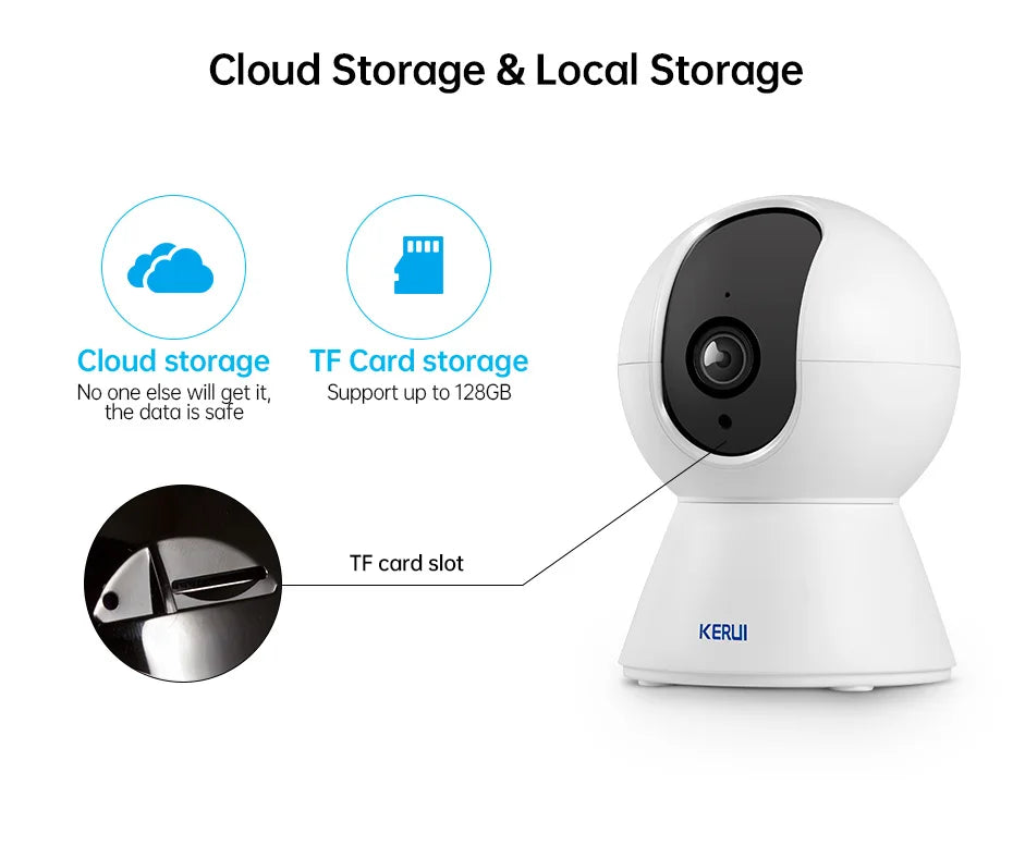 KERUI Mini Indoor Wireless 5MP WiFi IP Camera Home Security CCTV Surveillance Camera With Tuya Smart Auto Tracking Onvif