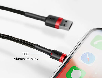 Baseus 7Pin Charge Cable for iPhone 14 13 12 11 Xs X 8 Plus Cable Fast Charging Cable for iPhone iPad Charge Cable USB Data Line