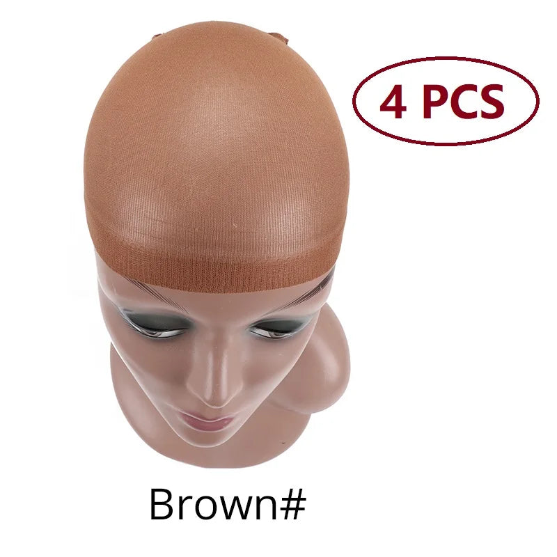Nunify Nude Stocking Wig Cap Mesh Net Bald Cap For Install Wigs 2Pcs/Pack Free Size Strechy Stocking Cap Breathable Hairnet