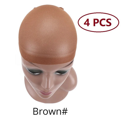 Nunify Nude Stocking Wig Cap Mesh Net Bald Cap For Install Wigs 2Pcs/Pack Free Size Strechy Stocking Cap Breathable Hairnet