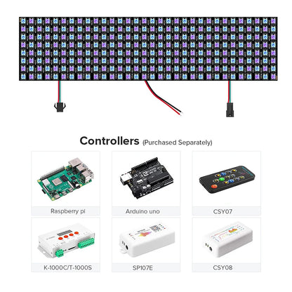 1-10Pcs WS2812B RGB Flexible 16x16 8x32 256Leds Pixel Panel Matrix Screen Led Module WS2812 IC ECO Individually Addressable DC5V