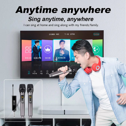 Wireless Microphone G-MARK X220U UHF Karaoke Mic With Rechargeable Lithium Battery Receiver Work 5 Hours For Speakers