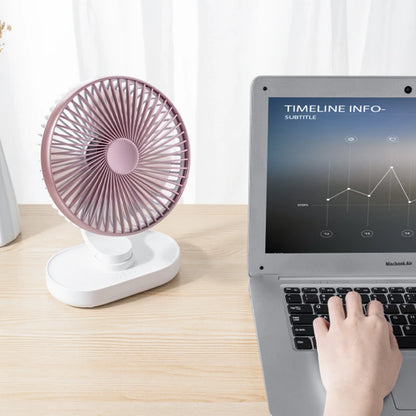 Electric USB Auto Rotation Desktop Fan 3600mAh Rechargeable Air Cooling Conditioner 4 Speed Wind Silent Portable for Home Office