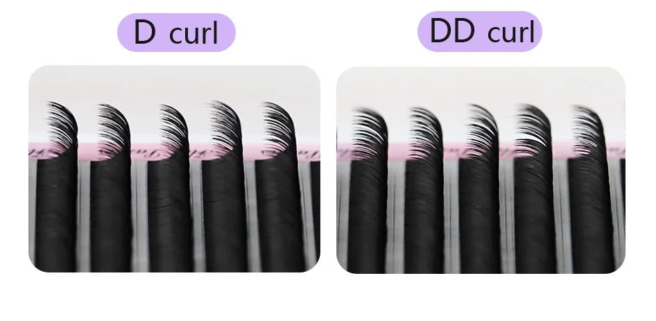 AGUUD Matte Dark Black Ellipse Flat Lashes 0.15 0.20 B C CC D DD Double Split Tip Individual Flat False Eyelashes Makeup Cilia
