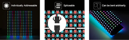 1-10Pcs WS2812B RGB Flexible 16x16 8x32 256Leds Pixel Panel Matrix Screen Led Module WS2812 IC ECO Individually Addressable DC5V