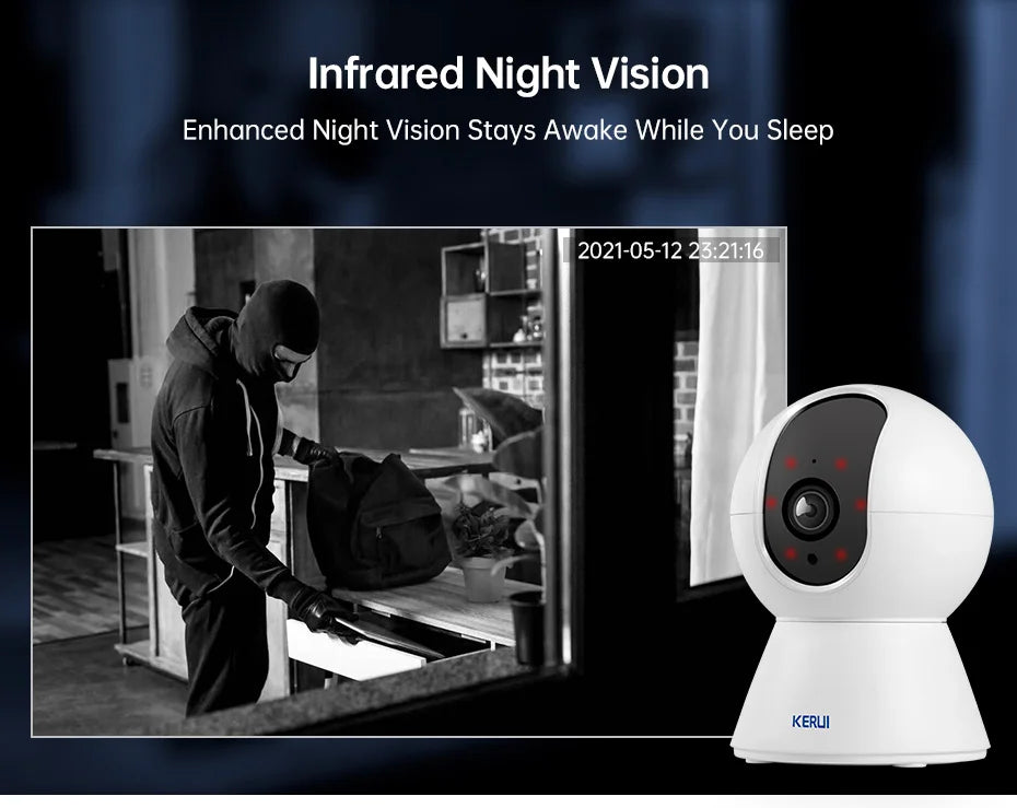 KERUI Mini Indoor Wireless 5MP WiFi IP Camera Home Security CCTV Surveillance Camera With Tuya Smart Auto Tracking Onvif