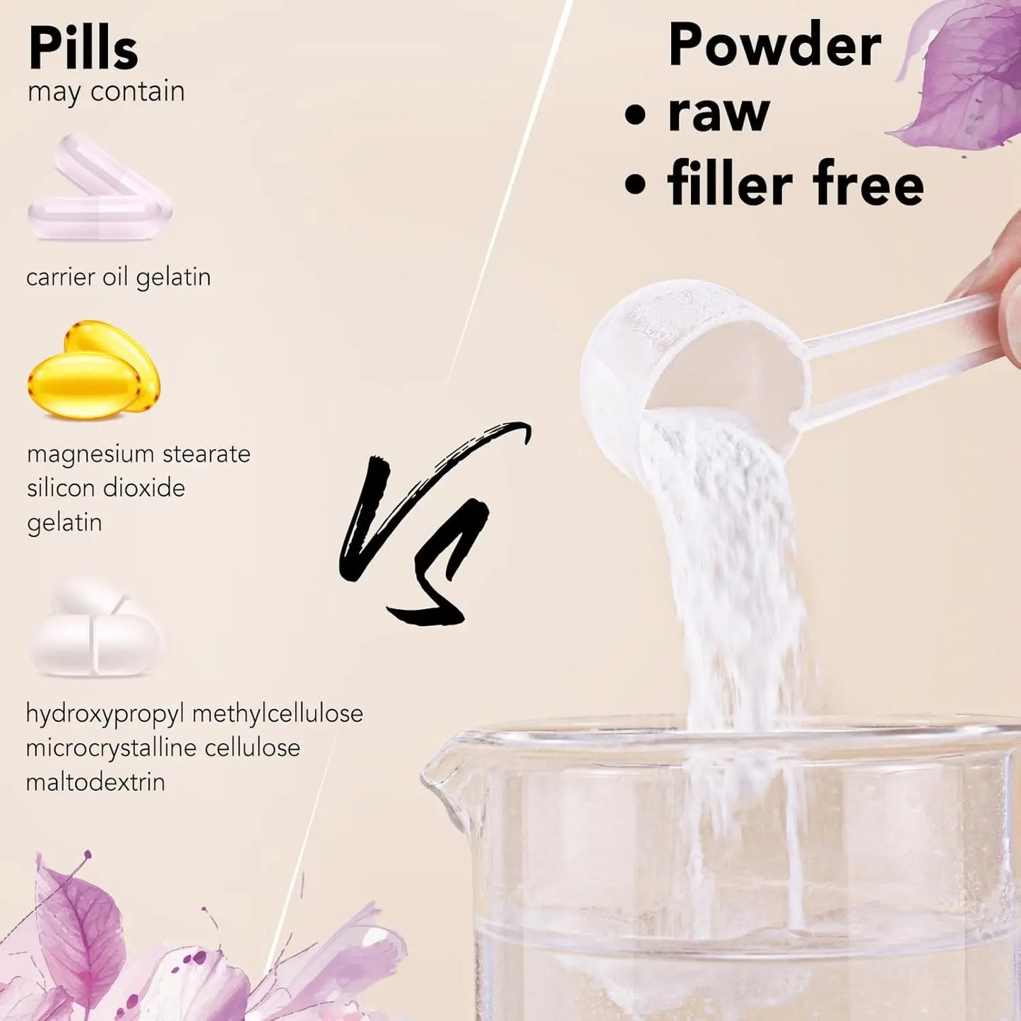 High Potency Collagen Peptides Powder Hyaluronic Acid Vitamin C Private Label Skin Hair Nail Health Boost