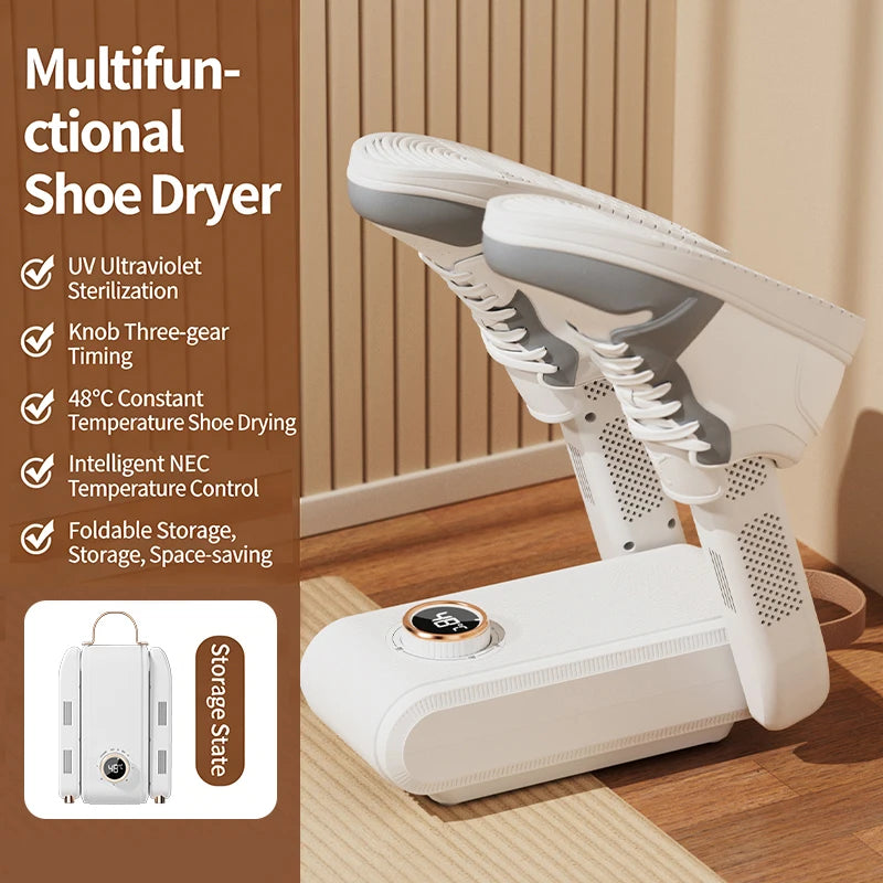 Electric Foldable Electric Shoe Boot Dryer 360° Heat Blower 3 Intelligent Timers Shoe Dryer