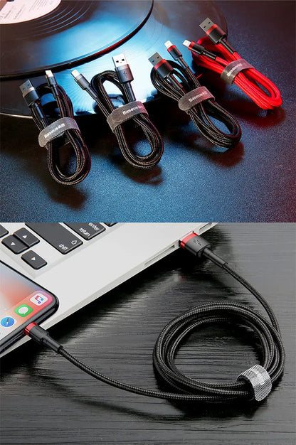 Baseus 7Pin Charge Cable for iPhone 14 13 12 11 Xs X 8 Plus Cable Fast Charging Cable for iPhone iPad Charge Cable USB Data Line
