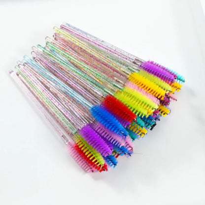 QSTY Disposable Crystal Eyelash Brush Comb 50Pcs/pack Eye Lashes Extension Mascara Wands Makeup Professional Beauty Tool