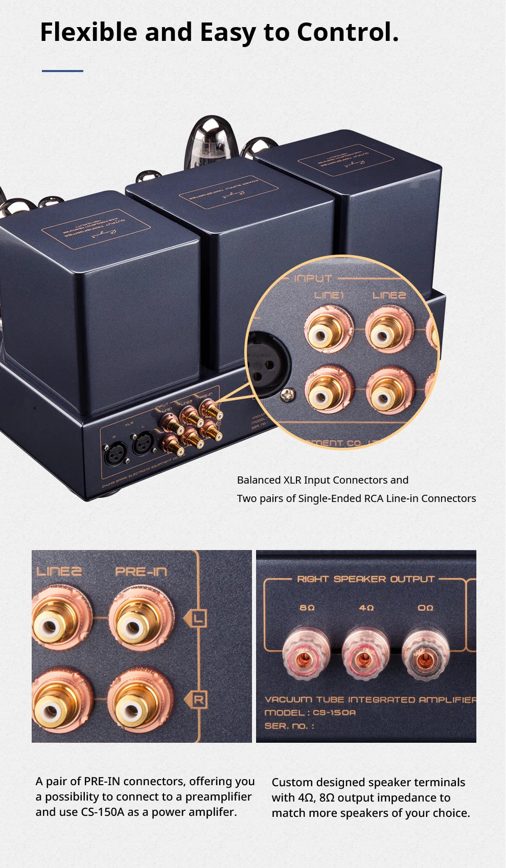 CS-150A Tungsol KT150 High Power Vaccum Tube Integrated Amplifier